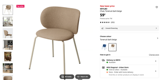 Silla de comedor Ikea tapizada