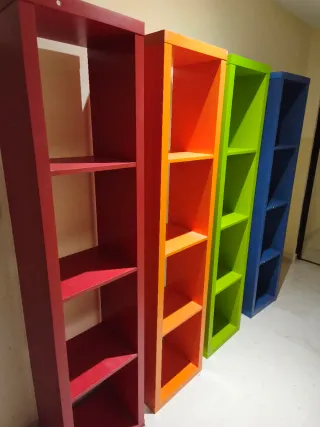 Lote 4 Estanterías Madera Colores
