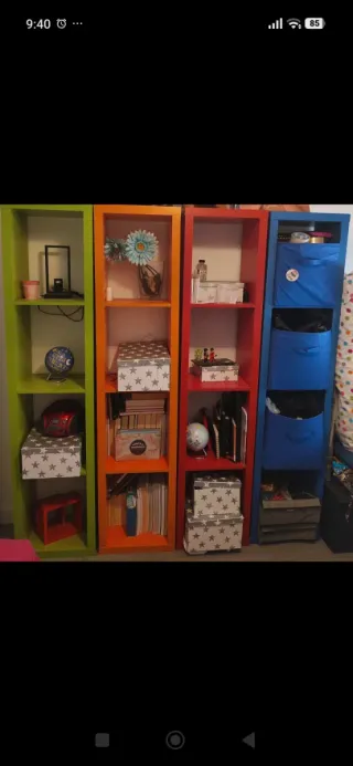 Lote 4 Estanterías Madera Colores