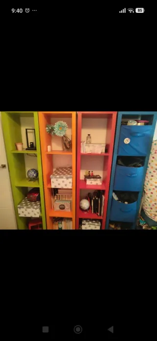 Lote 4 Estanterías Madera Colores