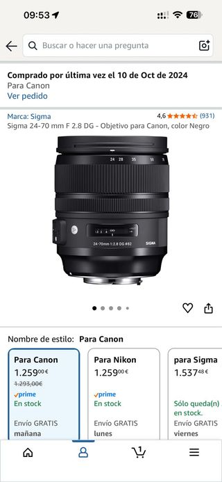 Sigma 24-70mm F2.8 DG Canon