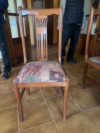 Comedor completo madera oscura,mueble mesa+sillas