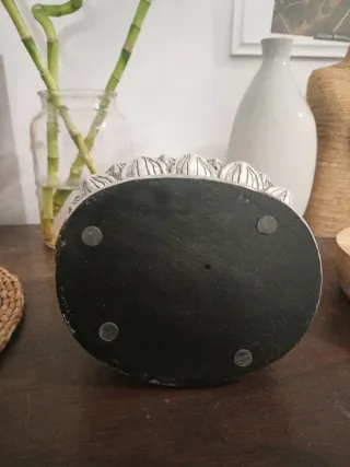 Figura Buda 27 cm Negra y Plateada