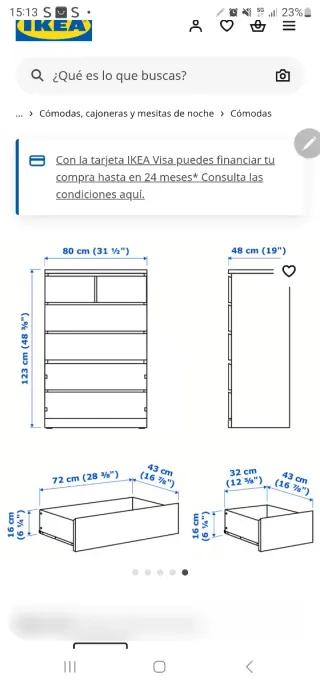 Cajonera Malm Ikea Blanca