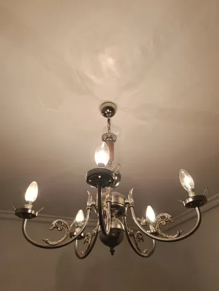 Lámpara de techo vintage metal y cristal