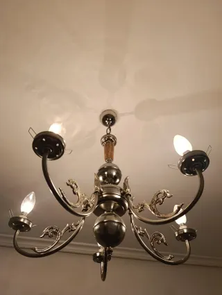 Lámpara de techo vintage metal y cristal