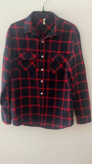 Camisa de cuadros hombre azul y roja