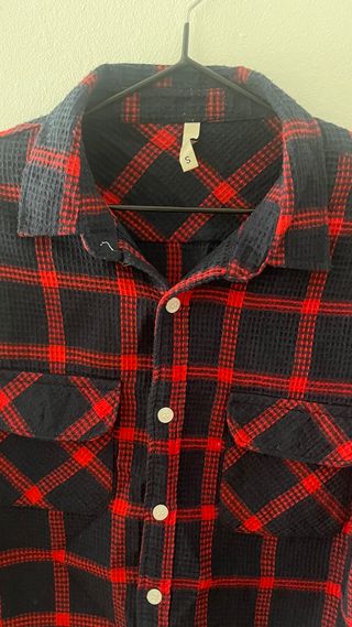 Camisa de cuadros hombre azul y roja