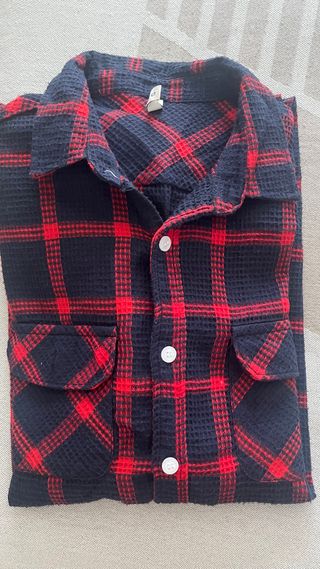 Camisa de cuadros hombre azul y roja