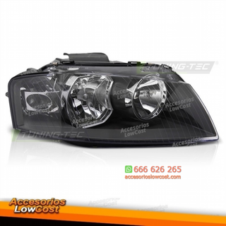 Faro derecho en color negro se adapta a AUDI A3 8