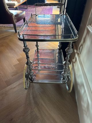 Carrito bar vintage cristal y metal