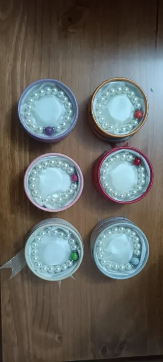 Pulsera perlas y piedra morada