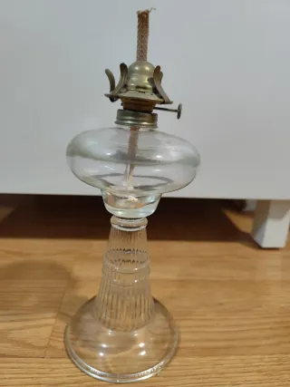 Lámpara de aceite de cristal vintage