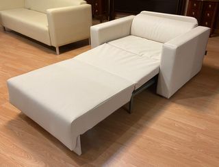 Sillón cama polipiel blanco