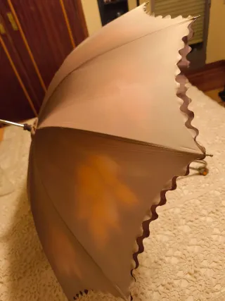 Paraguas Fantasía de dos capas beis y marrón