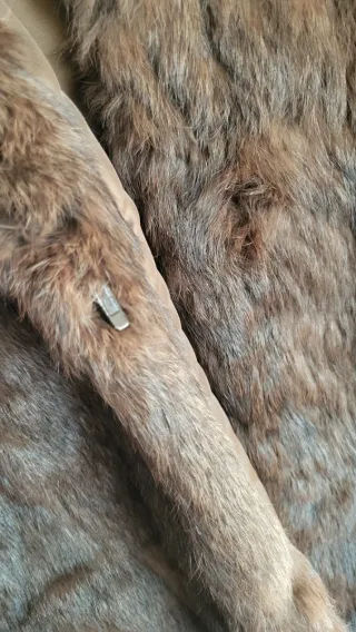 Abrigo genuino piel marrón