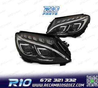 FAROS MERCEDES W205 14-18 LUZ DIURNA LED DRL NEGRO
