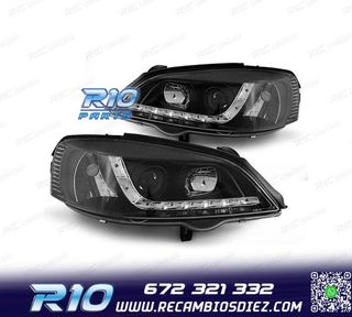 FAROS OPEL ASTRA G 94-97 LUZ DIURNA LED FONDO NEGRO