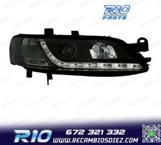 FAROS PARA OPEL VECTRA B 96-98 LUZ DIURNA LED FONDO NEGRO