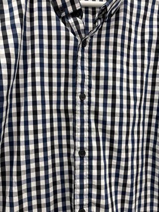 Camisa Zara cuadros hombre azul y negro