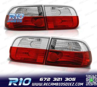 PILOTOS HONDA CIVIC 91-95 3D ROJO BLANCO LEX