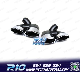 COLAS DE ESCAPE DOBLES OVALADAS MERCEDES W211 02-09 LOOK AMG