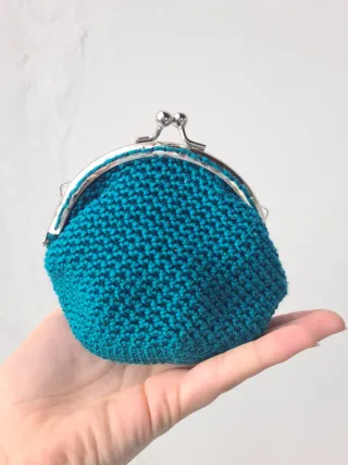 Portamonete uncinetto petrolio