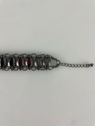 Bracciale donna con inserti rossi neri e grigi