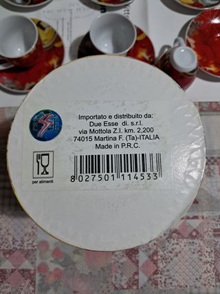 Set 6 Tazzine Caffè Espresso con Piattini