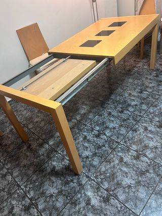 Mueble de salón modular madera y cristal