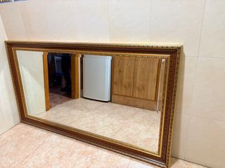 Espejo grande madera y dorado