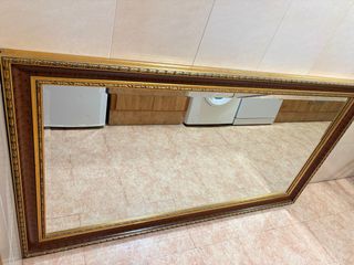Espejo grande madera y dorado