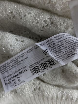 Jersey Mango Mujer Talla L Blanco