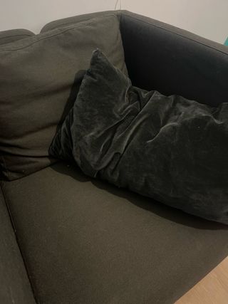 Sillón de tela verde para tapizar o forrar