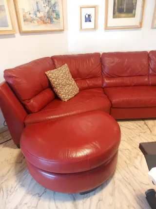 Puff de piel auténtica Natuzzi