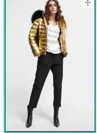 Parka Lola Casademunt dorada y negra