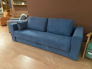 Sofá Cama Azul Tela