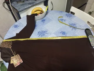 Blusón mujer marrón fiesta lentejuelas