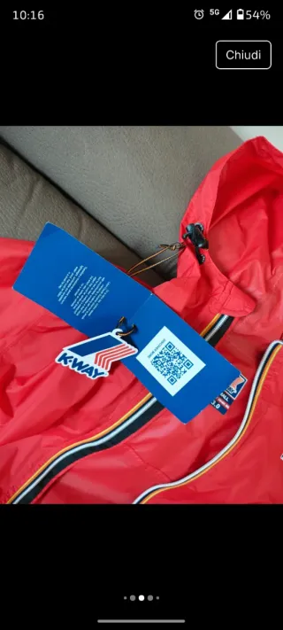 K-WAY Giacca Impermeabile Rossa