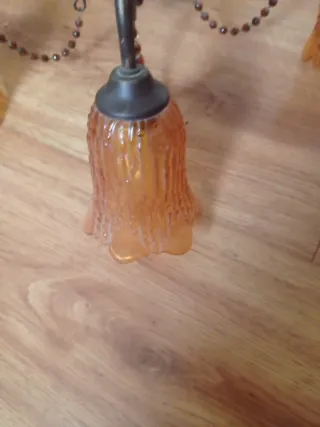 Lámpara colgante retro de cristal y metal