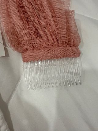 Velo de novia rosa sin usar 180 cm