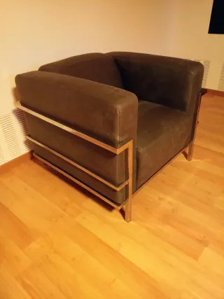 Conjunto Sofás Piel 3+2+1 Diseño Vintage