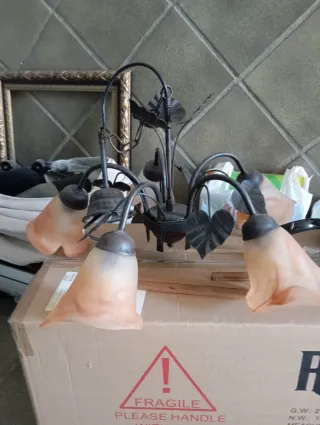 Lámpara de techo metal y cristal