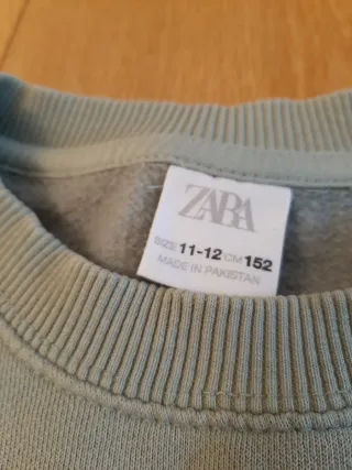 Sudadera Zara verde claro talla 11.12