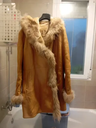 Abrigo piel cordero y pelo