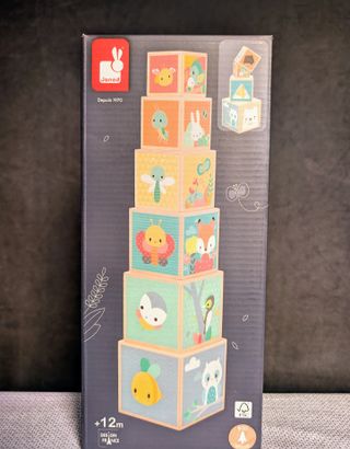 Pirámide de cubos Janod madera bebé NUEVA