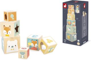 Pirámide de cubos Janod madera bebé NUEVA