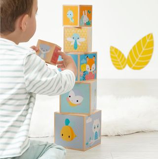 Pirámide de cubos Janod madera bebé NUEVA