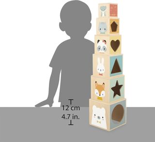 Pirámide de cubos Janod madera bebé NUEVA