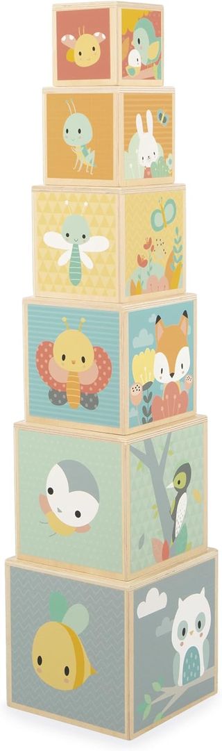 Pirámide de cubos Janod madera bebé NUEVA